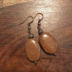 Artisan Sparkly brown earrings